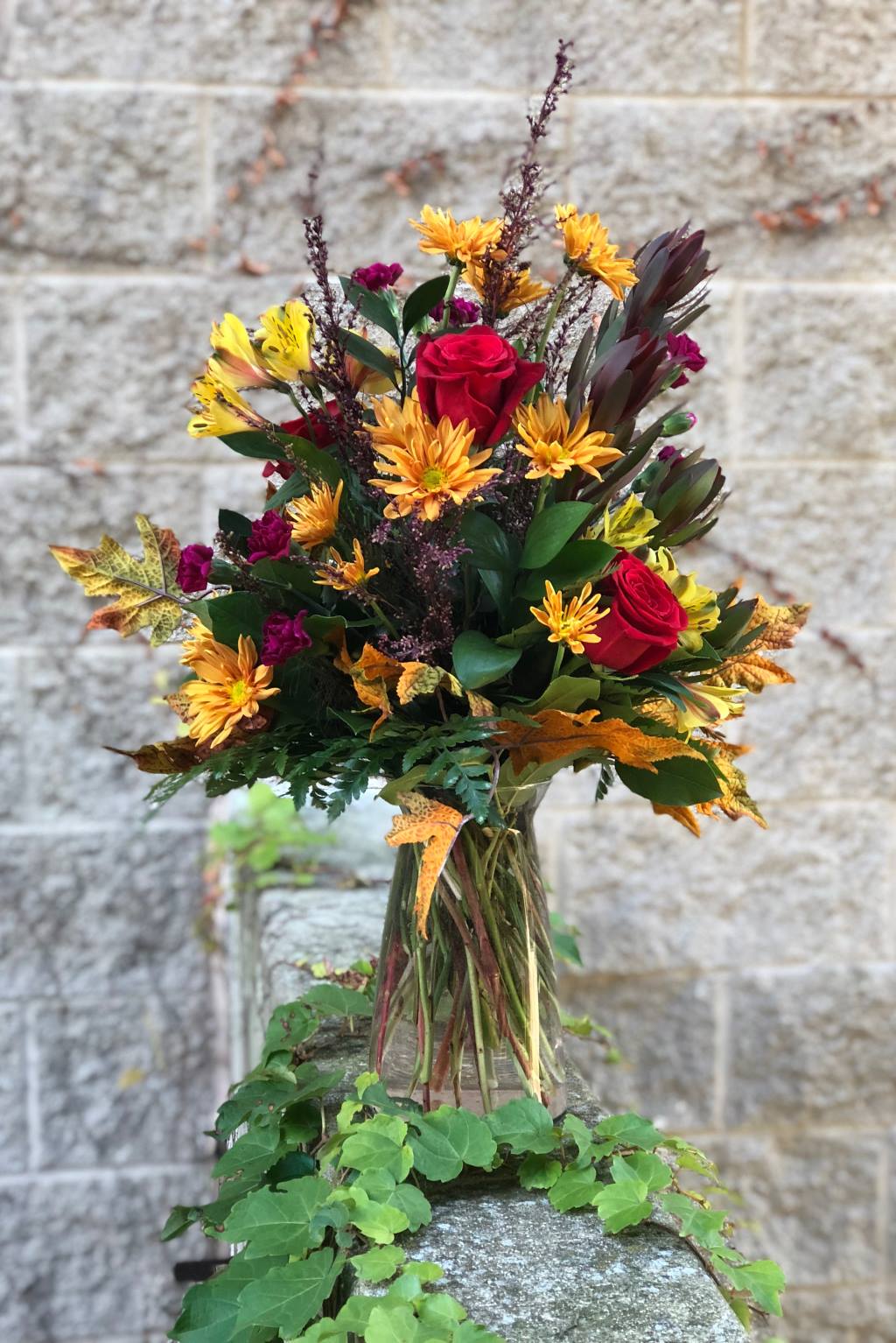 Tall Fall Floral Bouquet Designed by Belle Fiori