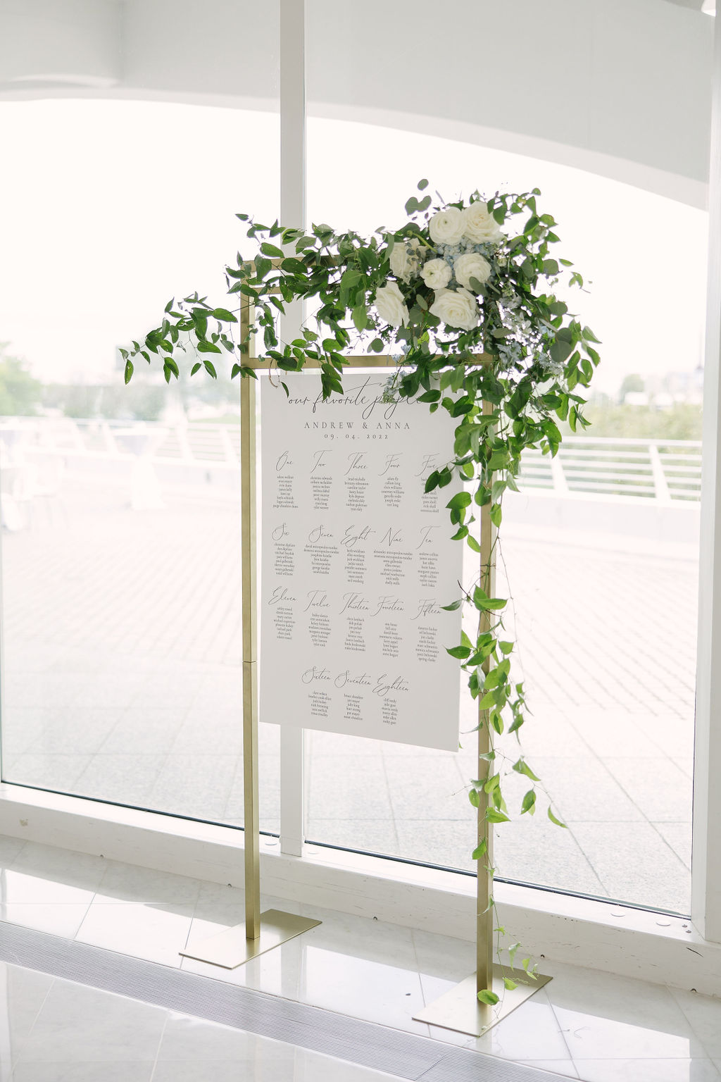 Powder Blue Reception Seating Chart Sign